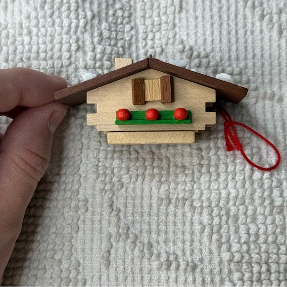 Charming Wooden House Ornament Handcrafted in Germany - Picture 3 of 5